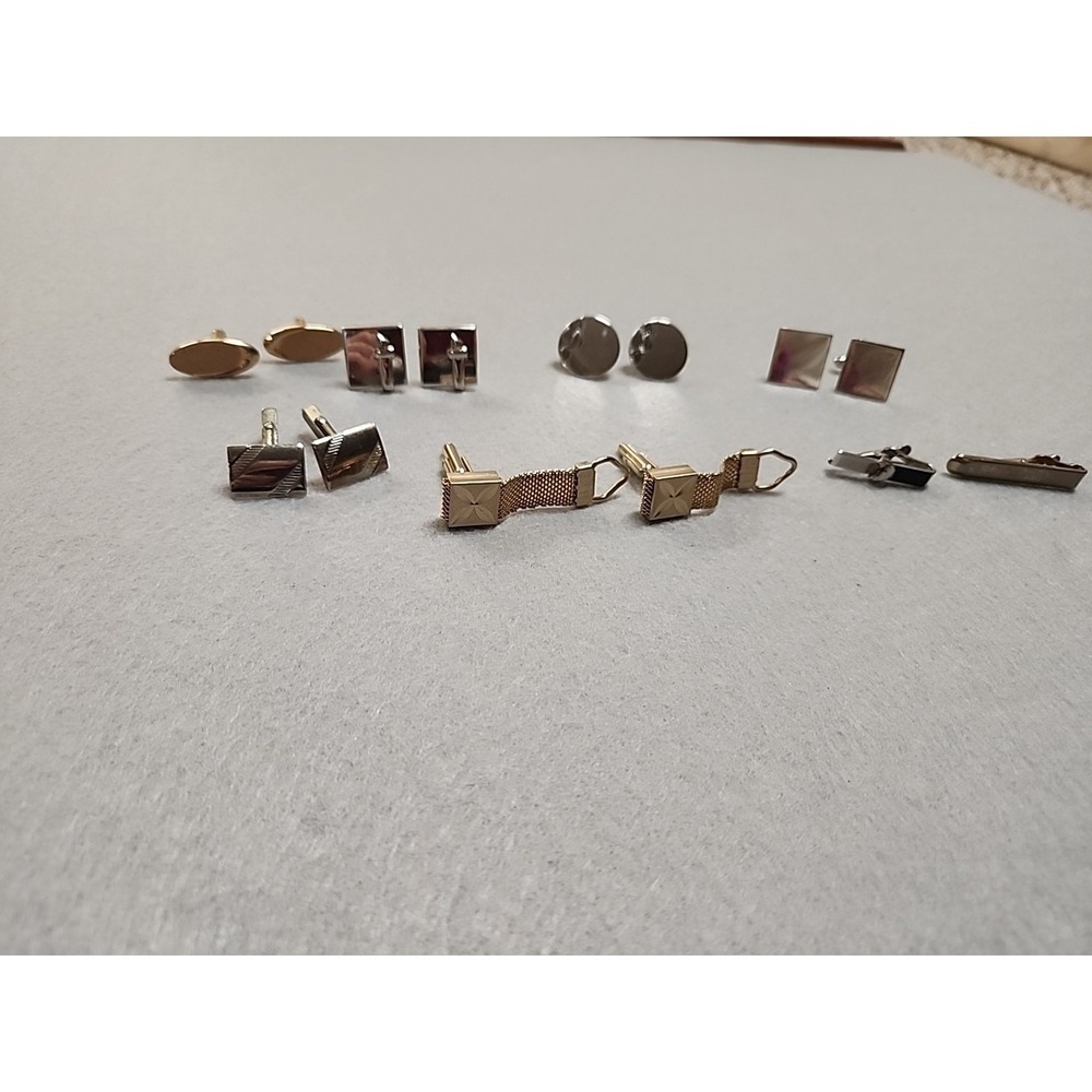 Lot Of 6 & Lot Of 2 Swank Cufflinks And Tie Clips